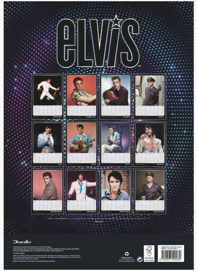 Officiell Elvis väggkalender 2027 i A3-format (42 × 30 cm) - Image Back
