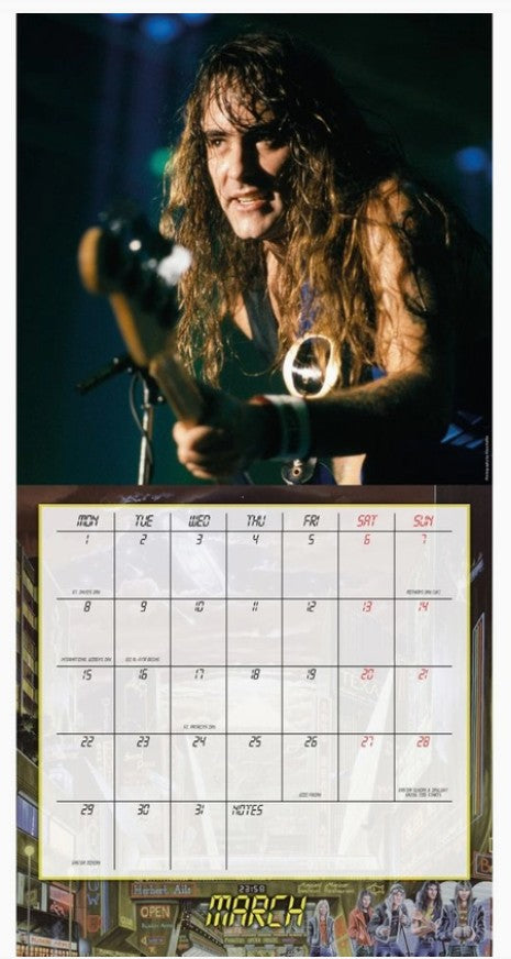 Iron Maiden 2027 Collector's Square Calendar featuring classic band artwork - Steve Harris