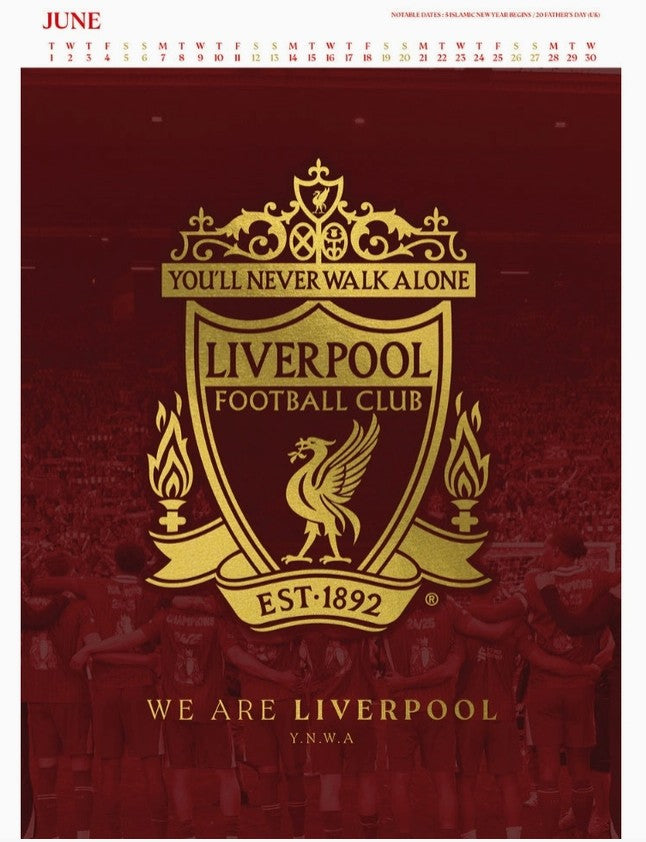 Liverpool / Deluxe 2027 Väggkalender / Ny