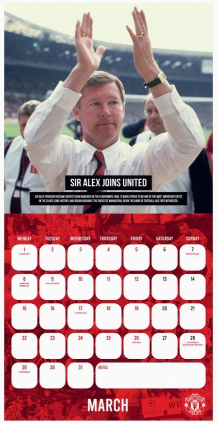 Manchester Man United Legends 2027 Square Calendar Sir Alex