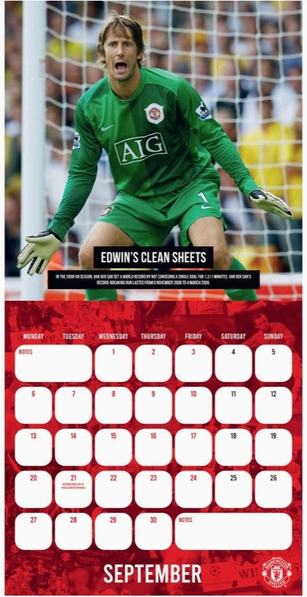 Manchester Man United Legends 2027 Square Calendar Edwin van de sar