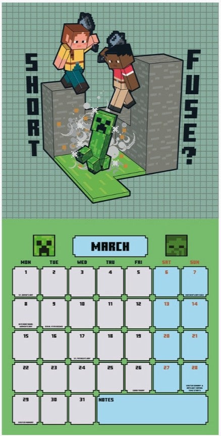 Minecraft 2027 Square Calendar Kalender - Image B