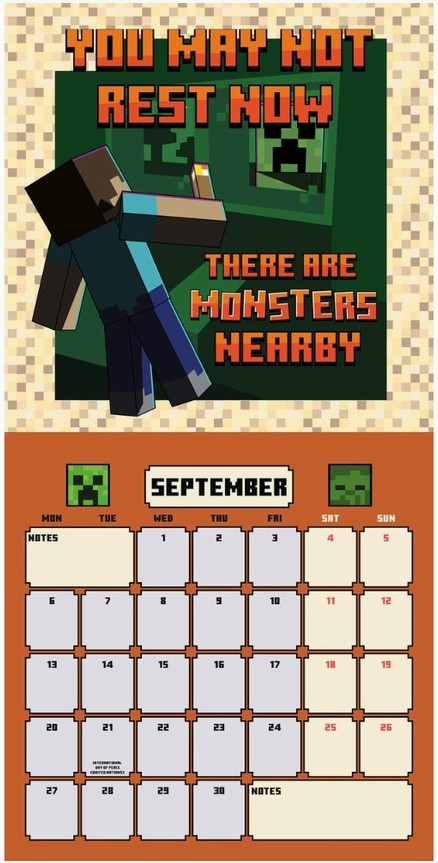 Minecraft 2027 Square Calendar Kalender - Image D