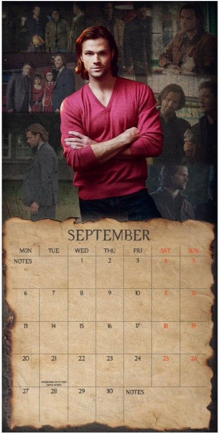 Supernatural 2027 Väggkalender. Ny. Sam + Dean - C