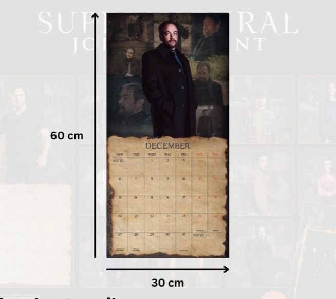 Supernatural 2027 Väggkalender. Ny. Sam + Dean - F