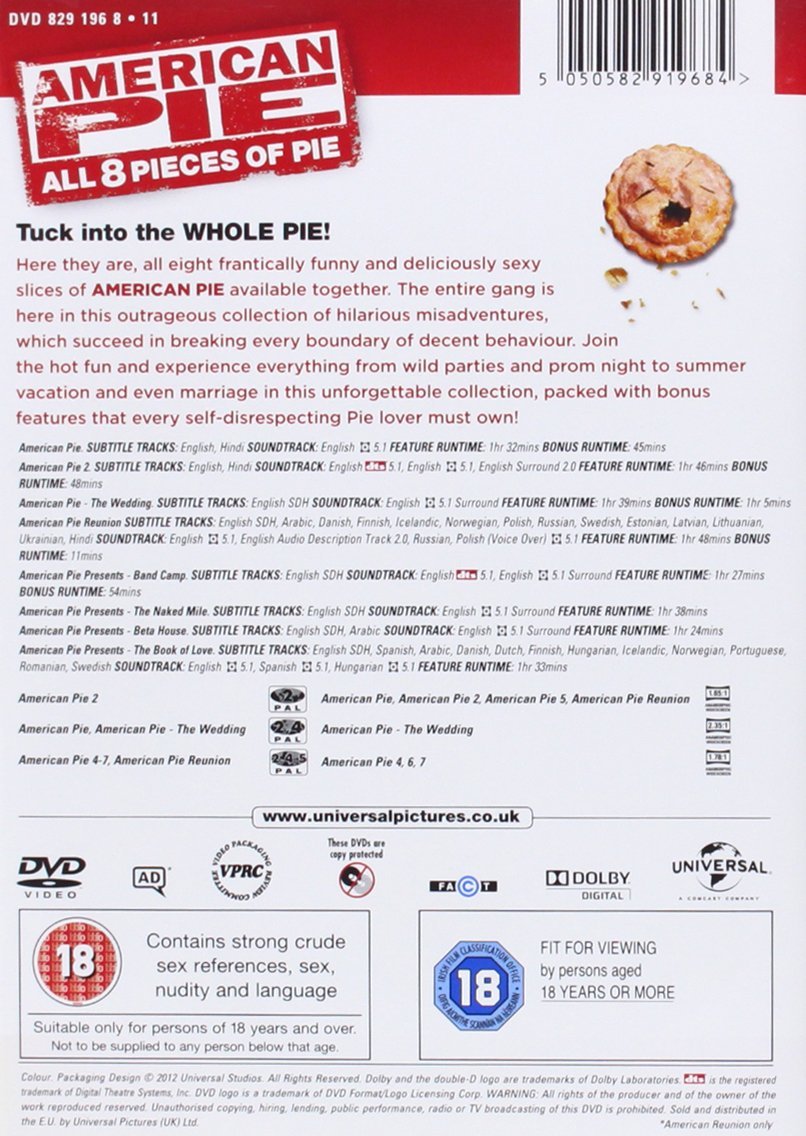 American Pie - All 8 Pieces of Pie / Import DVD / Ny Inplastad