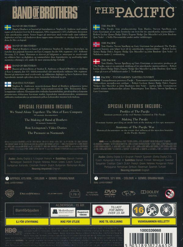 Band of Brothers + The Pacific / DVD Boxset / Ny Inplastad