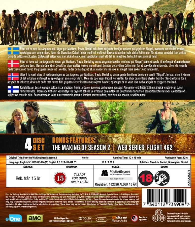 Fear The Walking Dead / Säsong 2 / Blu-ray / Ny + Inplastad