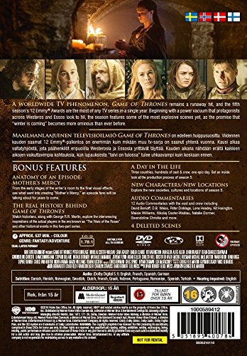 Game of Thrones Season 5 DVD box set, new and sealed - Back