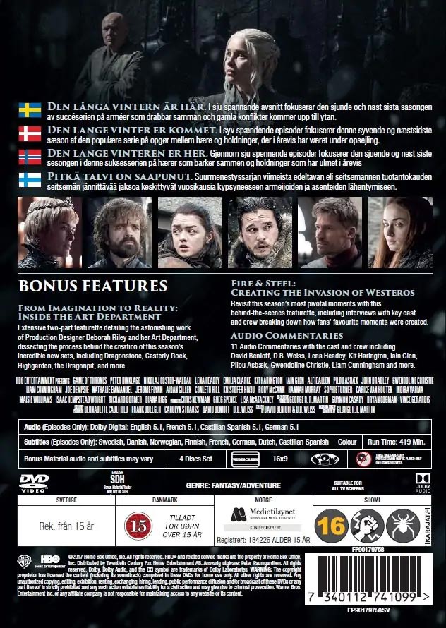 Game of Thrones / Säsong 7 / Limited Edition DVD med Conquest and Rebellion / Ny + Inplastad