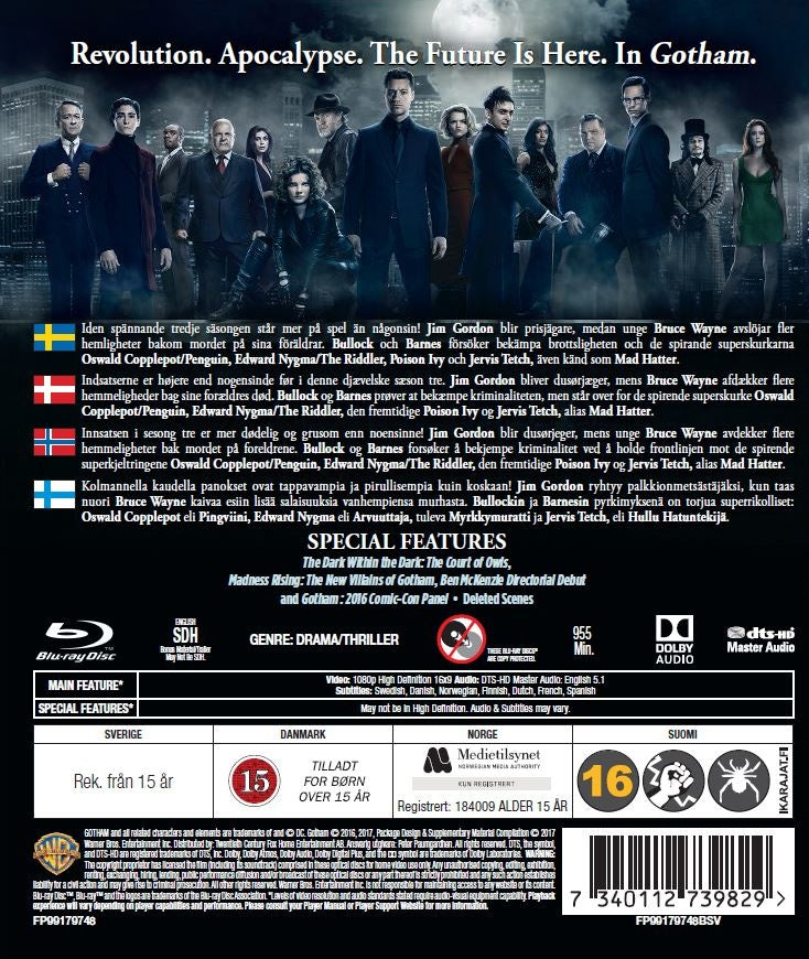 Gotham / Säsong 3 / Blu-ray / Ny och Inplastad