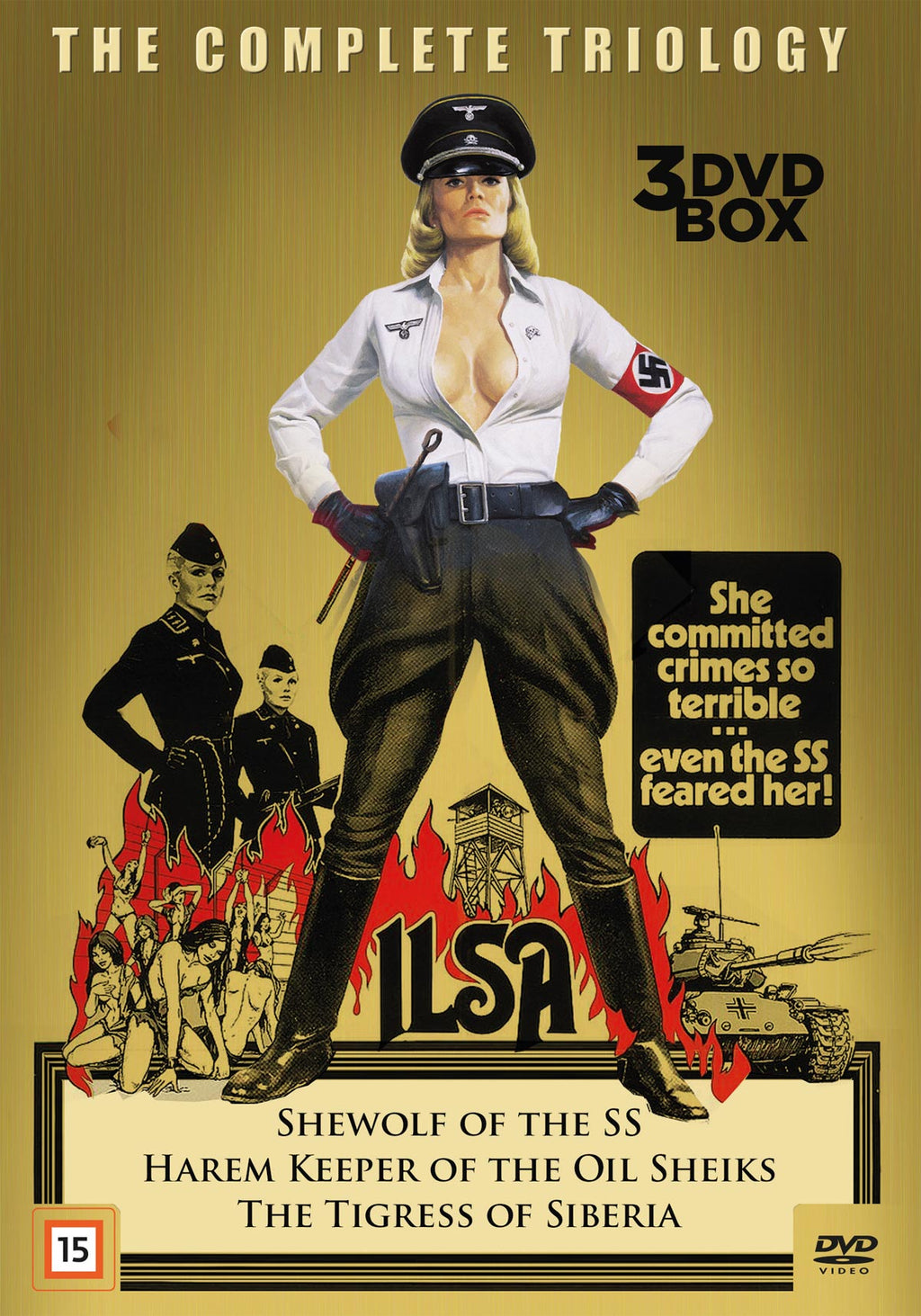 Ilsa The Complete Trilogy DVD box med Dyanne Thorne, komplett trilogi i ny och inplastad samlarutgåva.