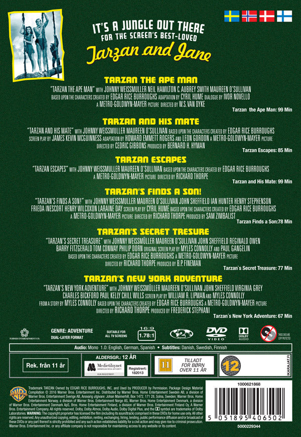 Tarzan / The Movie Collection / DVD / 6 x filmer / Ny + Inplastad
